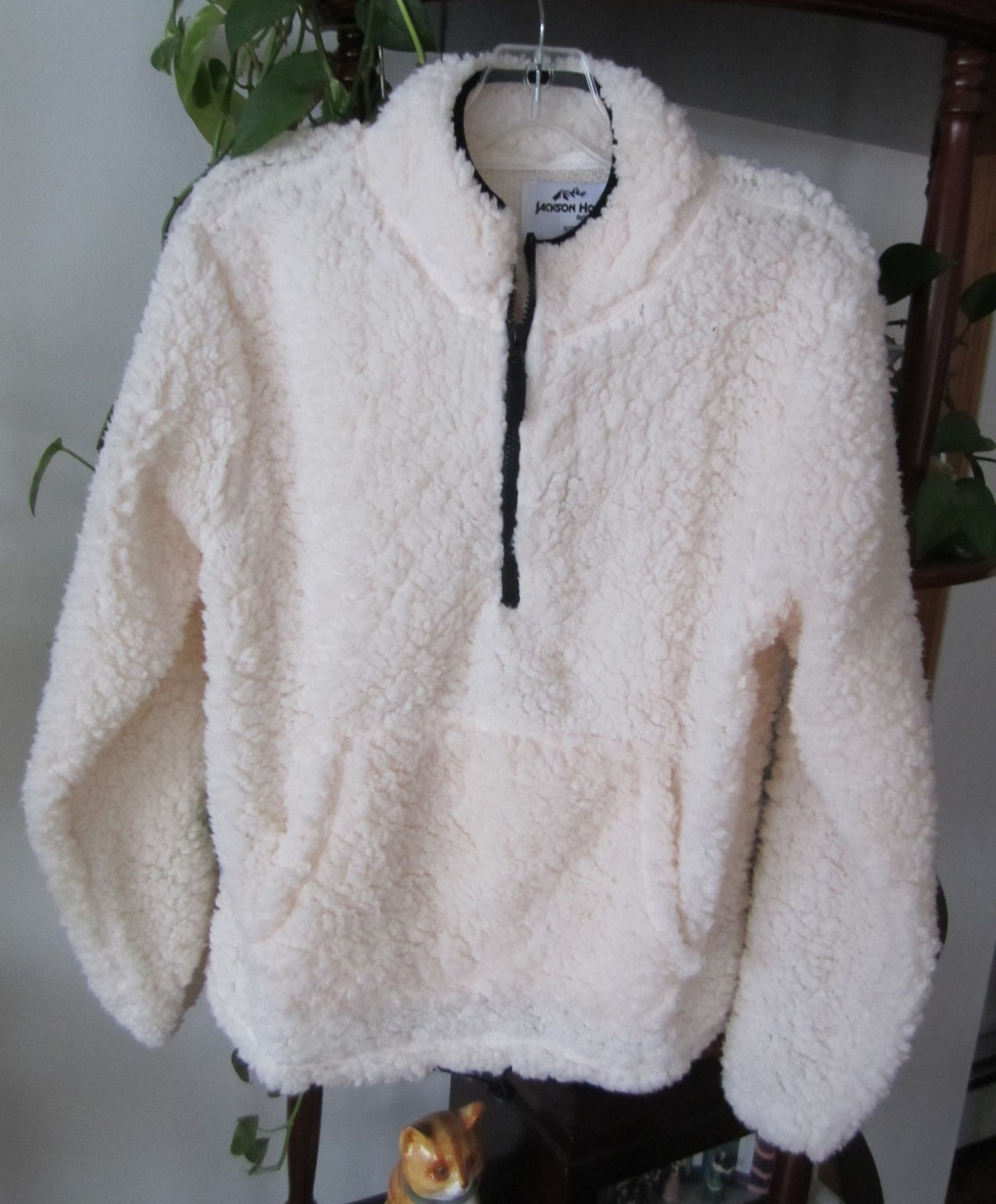 Jackson Hole Outerwear Womens Jacket  Sherpa 1/4 Zip Pockets m oFF WHITE TOP