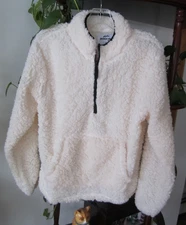 Jackson Hole Outerwear Womens Jacket  Sherpa 1/4 Zip Pockets m oFF WHITE TOP