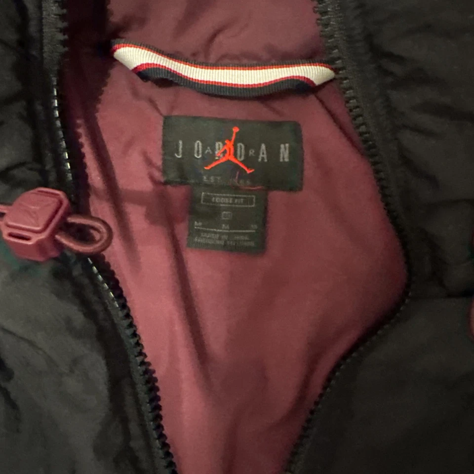 Chaqueta Parka Air Jordan x PSG Paris St Germain Para Hombre Mediana Negra Puffer RARA Foto 4 de 4