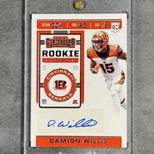 2019 Panini Contenders Rookie Ticket Damion Willis #166 Rookie Auto RC