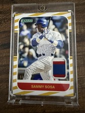 2021 Panini Donruss Sammy Sosa Game Used Jersey Patch  #87M-SS Gold 10/21 Cubs