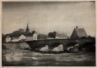 Roland Batchelor (1889-1990) - signierte Radierung - Brücke bei Amboise Frankreich - 1932