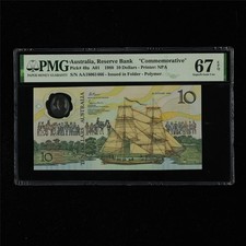 1988 Australia Reserve Bank 10 Dollars Pick#49a PMG 67 EPQ Superb Gem UNC  AA 