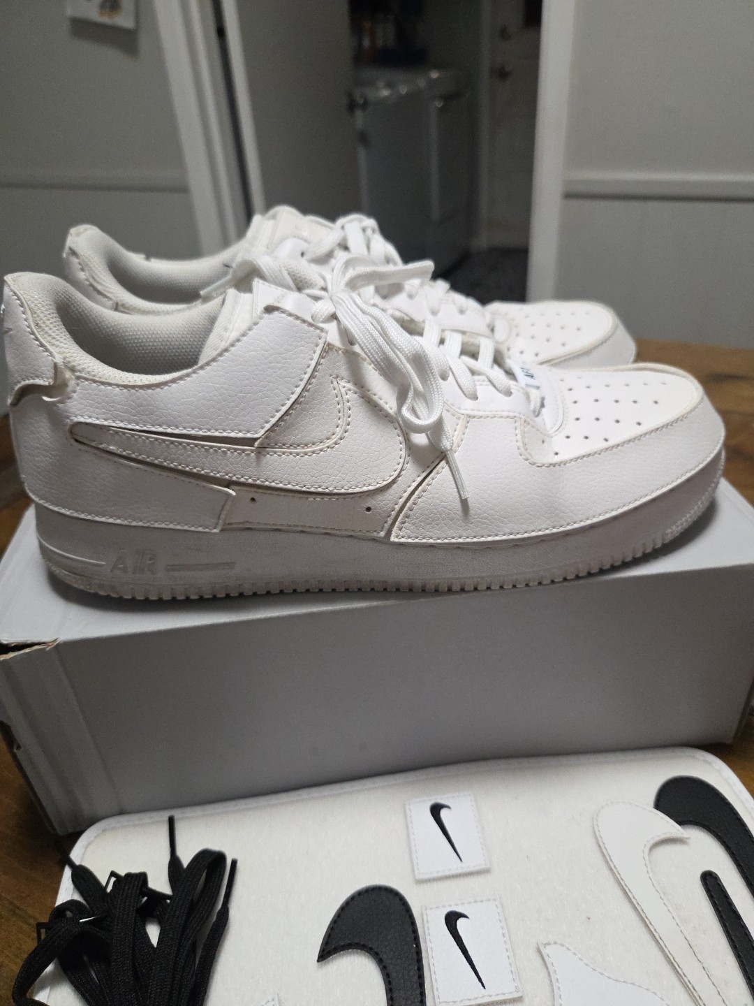 Nike Air Force 1/1 Cosmic Clay 10.5 CV1758-100 White Black Low Sneakers Shoes QS image 8