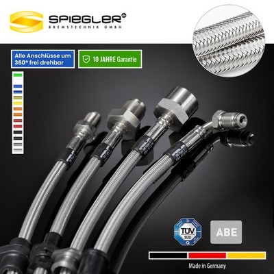 SPIEGLER Stahlflex-Bremsleitung für Nissan Sunny III Traveller Y10 | 1.6 16V ...