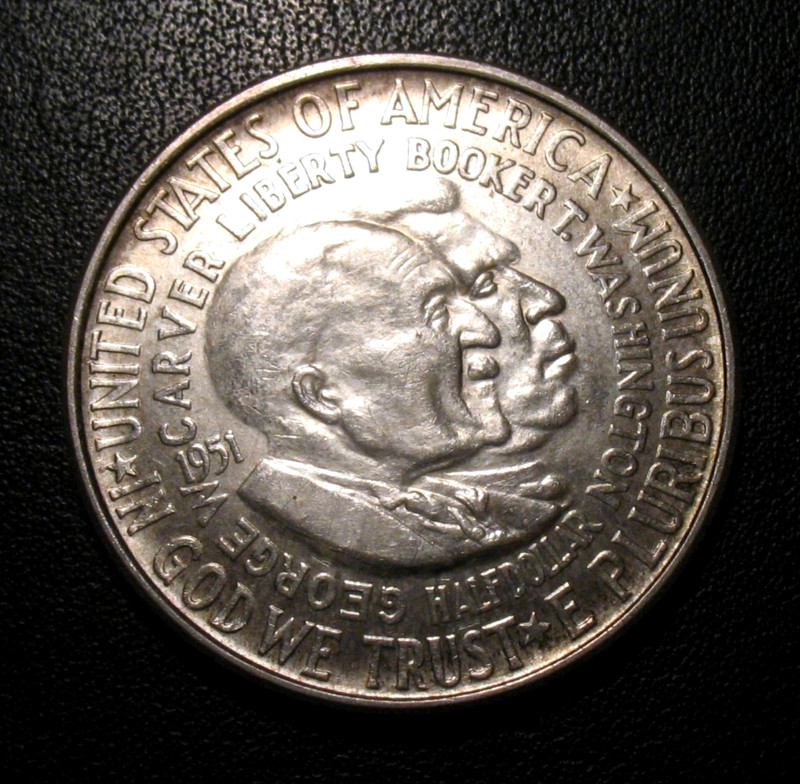 1951  SILVER BOOKER T. WASHINGTON CARVER  COMMEMORATIVE HALF DOLLAR 50 CENT