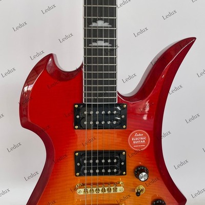 Electric Guitar Stainless Rounded Fret Edge Figured Maple Top Bone Nut Fast Ship