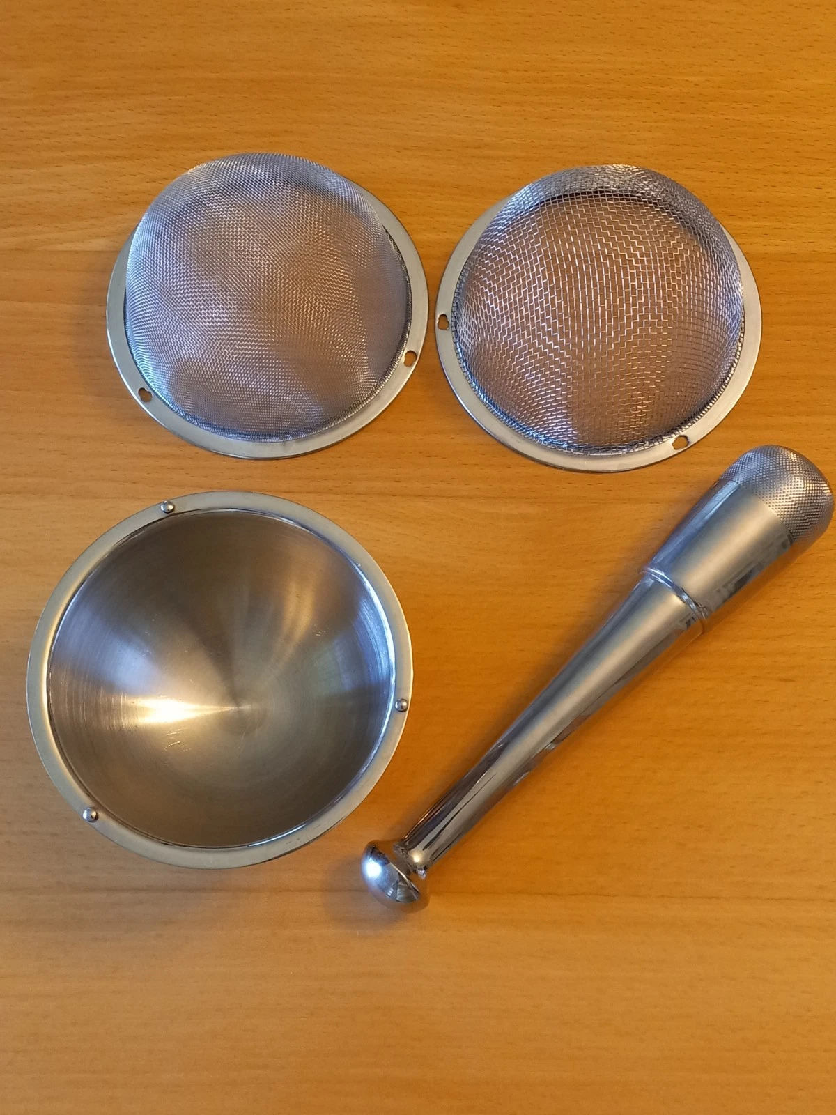 Stainless Steel Mortar And Pestle With 2 Attachable Screens
