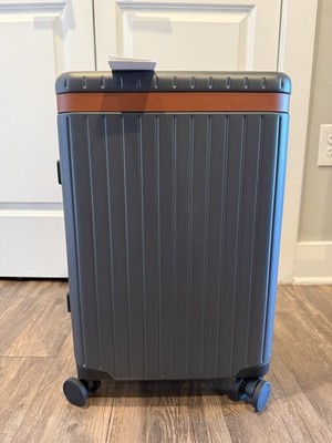 Carl Friedrik Carry-On Grey Cognac Luggage Hard Shell Suitcase TSA Spinner