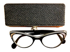 Vintage Ladies Cat Eye Glasses, American Optical, with Vintage Clamshell Case