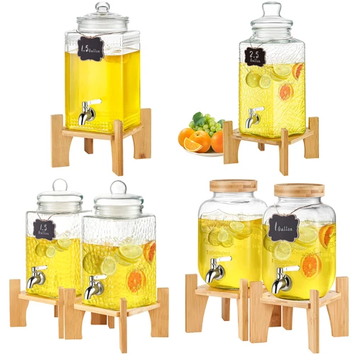 VEVOR Drink Dispenser 1/1.5/2/2.5/3/5Gal Beverage Dispenser for Parties Glass/PP