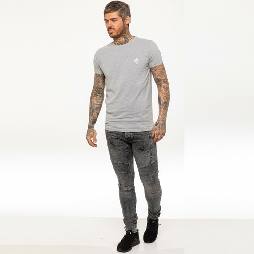 Enzo Jeans Mens Slim Fit Biker Stretch Denim Trouser Ripped Skinny Pants UK Size - Picture 15 of 43