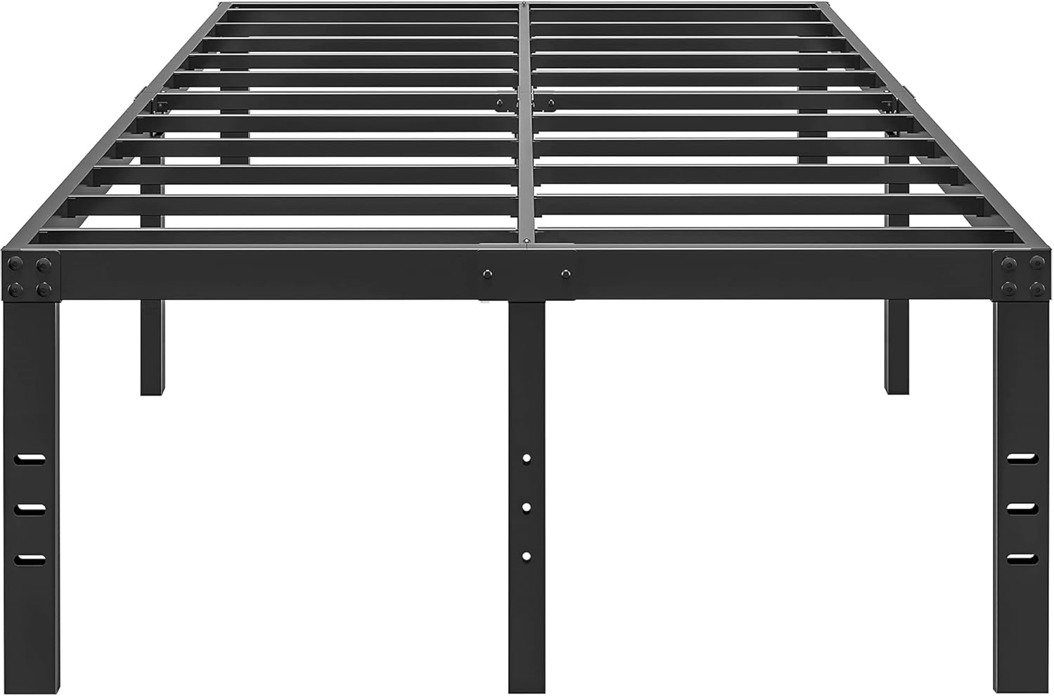20 Inch Queen Size Bed Frame, No Box Spring Needed, Heavy Duty Black Metal Platf