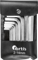 Fortis Winkelschraubendreher-Stz. 10Tlg. 2-14Mm
