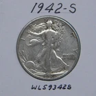 1942-S Walking Liberty half dollar, 90% silver coin