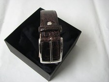 CINTURA IN VERO COCCODRILLO MARRONE CERTIFICATO UOMO NUOVO MADE IN ITALY