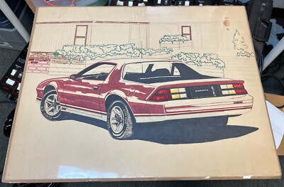 Vintage Z28 Camaro Drawing Sketch Poster Print - Homemade / Well-done  28'' x 22''