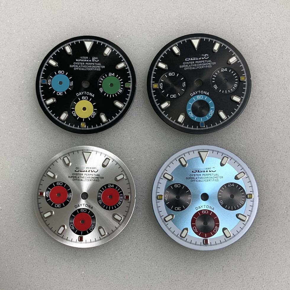 Watch Dial 29.5mm Green Luminous with Logo Dial for SII VK63