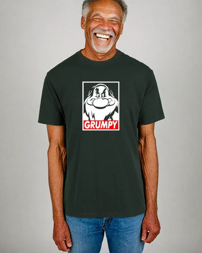 MEN WOMENS TEE TSHIRT UNISEX GRUMPY ELF SMURF DWARF DAD GRANDAD FUN GIFT FAMILY