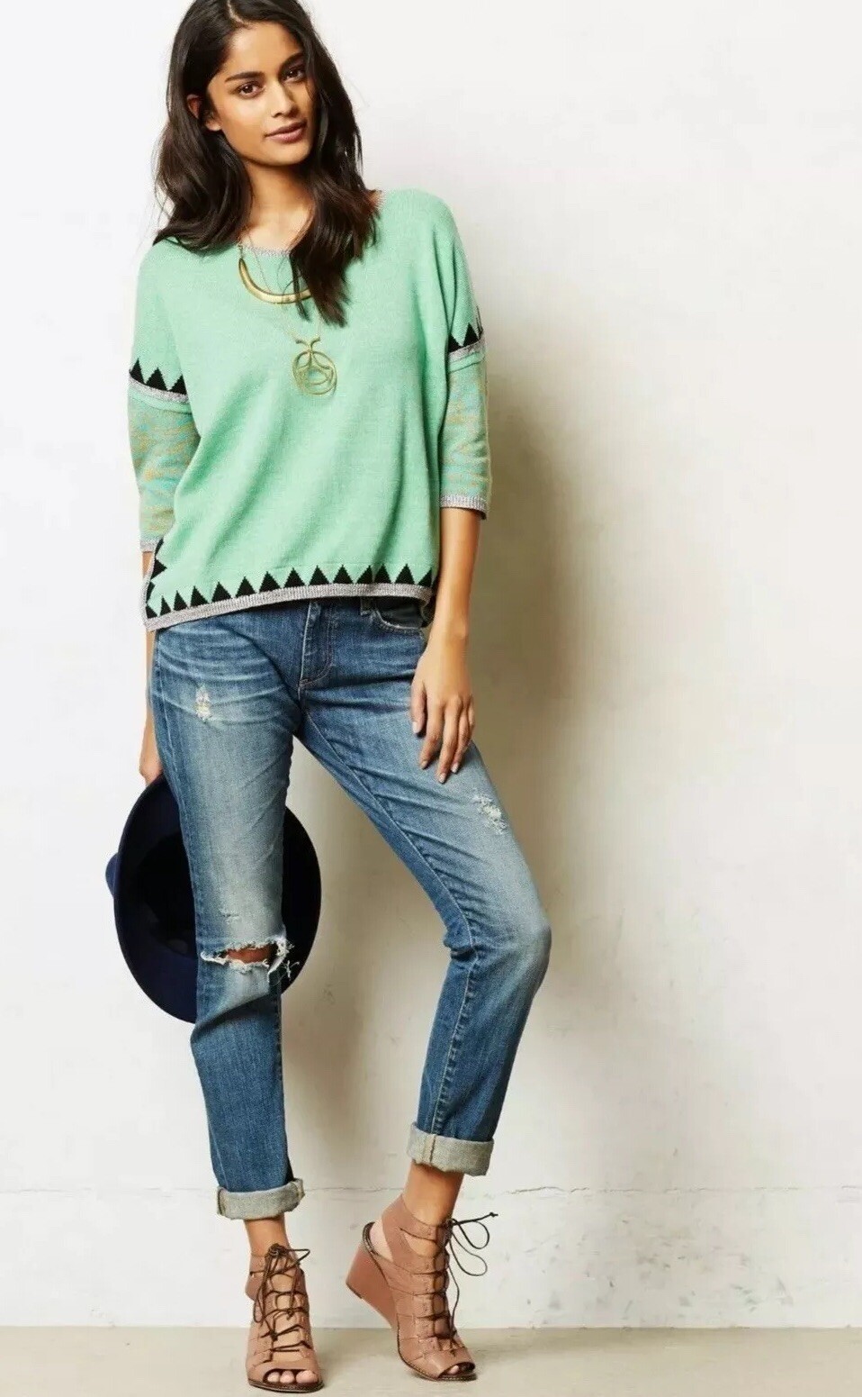 PAUL u0026amp; JOE SISTER SHIMMER PULLOVER SWEATER SIZE MEDIUM GREEN Z233-17 |  eBay