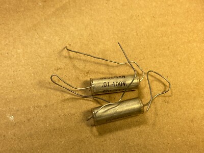 2 NOS Vintage Gudeman .01 uf 400v Vitamin Q Glass Sealed PIO Capacitors (Qty)