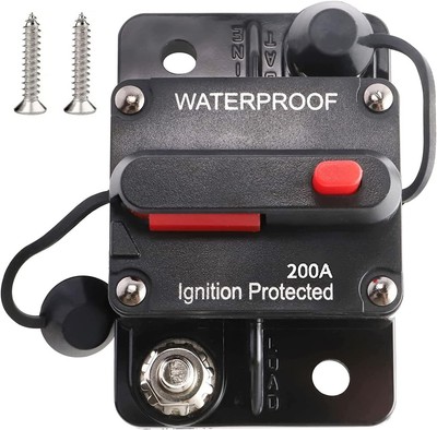 RED WOLF Circuit Breaker 200 Amp for Trolling Motor Boat Marine ATV Vehicles