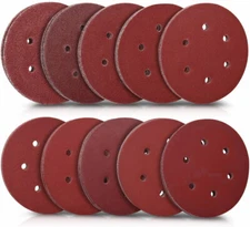 100x 6 inch Hook Loop Sanding Discs 60 80 120 180 240 Grit Orbital Sander Paper