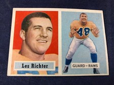 W3-25 FOOTBALL CARD - LES RICHTER LOS ANGELES RAMS -1957 TOPPS - CARD #10