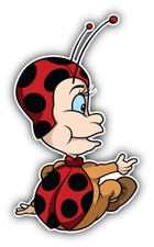Cartoon Ladybug Car Bumper Sticker Decal - "SIZES"