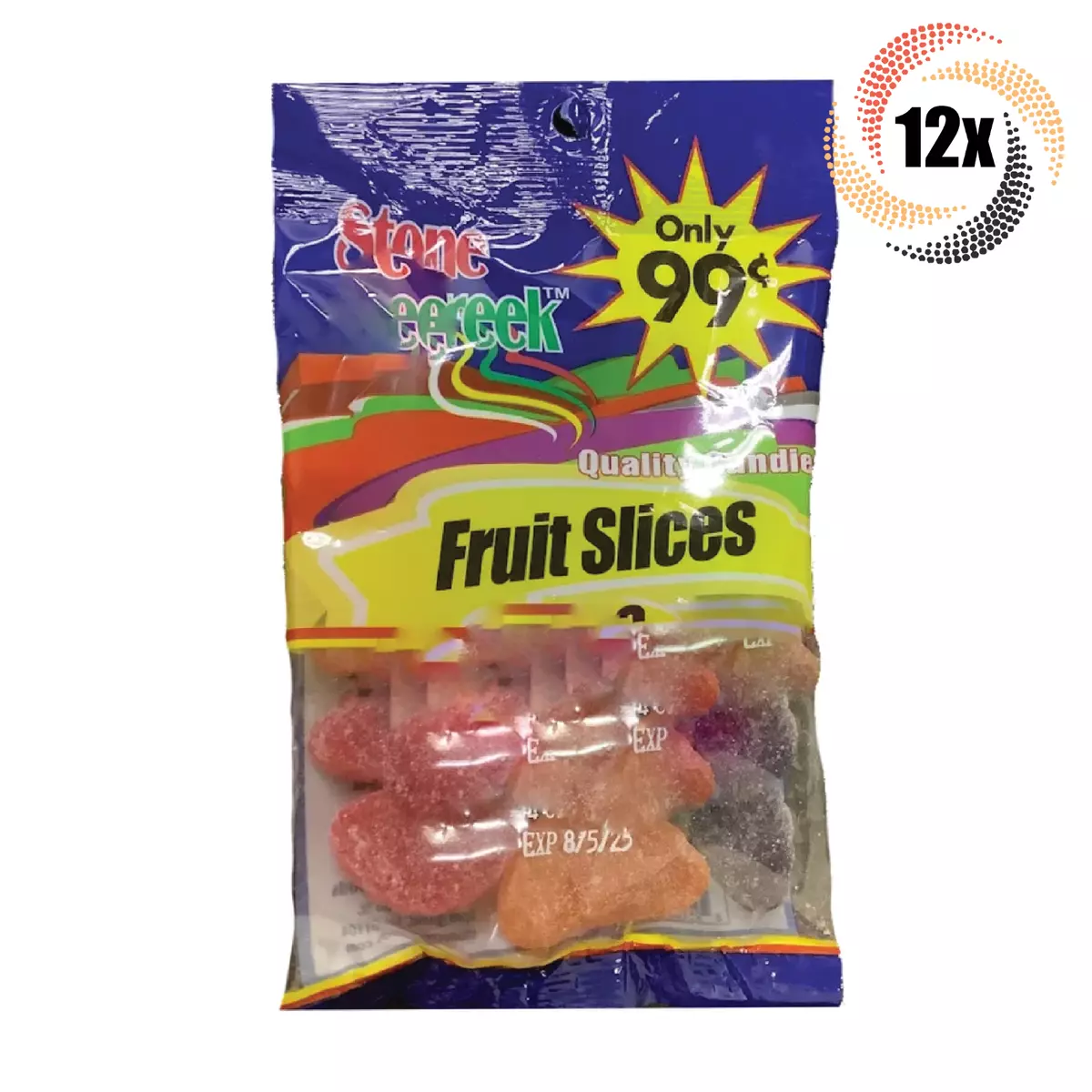 12x Bags Stone Creek Assorted Flavor Fruit Slices Quality Candies | 4.5oz