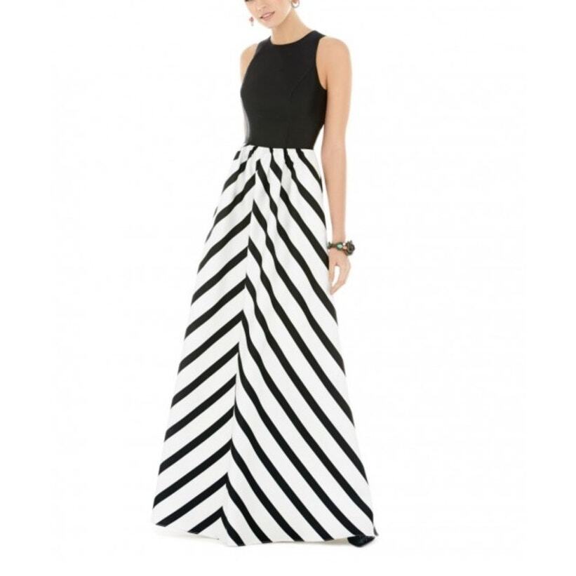 chinese dress ladies Alfred Sung Brown Elegant Pleated Cocktail Dress