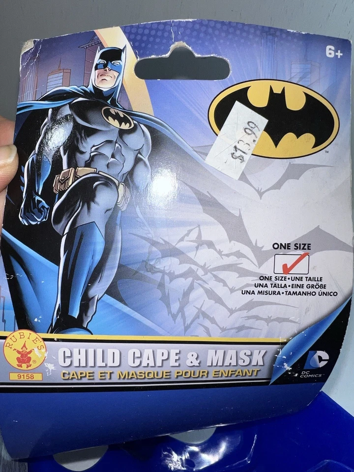 Batman Child Cape And Mask Rubies Kids Toy Super Hero Blue New - Image 4 of 4