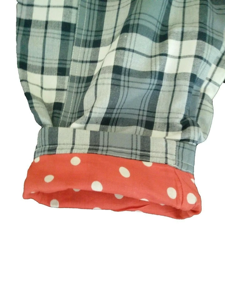 Nuevo Pantalones Cortos Capri Oilily Niñas Algodón a Cuadros con Lindo Retazo 140 EE. UU. 9-10 Foto 2 de 4