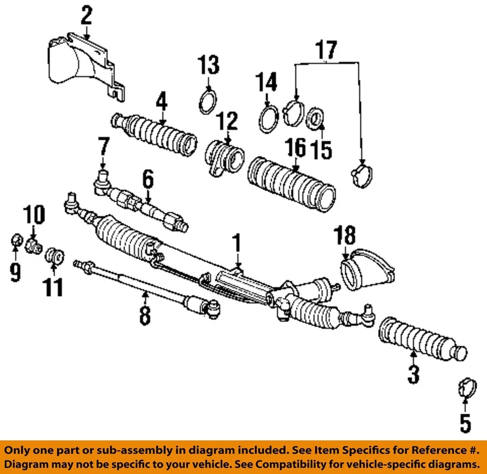 Used Rack and Pinion Assembly fits: 1999 Audi A4 Power Rack and Pinion AWD Quatt Foto 3 de 4