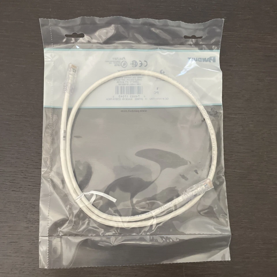 Panduit UTPSP3Y TX6 Plus CAT6 UTP Patch Cord Off White 3' FEET  - Image 3 of 4