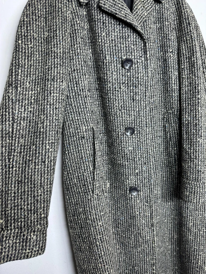 Vintage Men Coat Raglan Sleeve bespoke Classic Wool Raglan OverCoat Size 44R 46R - Image 4 of 4
