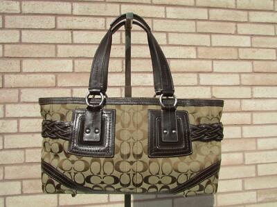 Coach H0694-05089 Brown Soho Signature Jacquard Leather Satchel