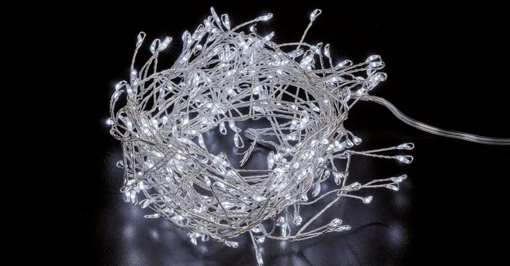 Luci Natale LED 200 Catena per Albero di Natale Bianco Freddo 2 metri da Esterno, fotografia 7 di 7