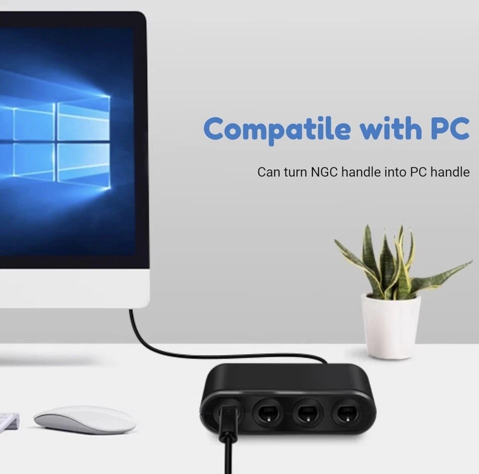 Adaptateur manette Nintendo GameCube Pour Wii U Pc Nintendo Switch à 4 ports - Photo 3/4