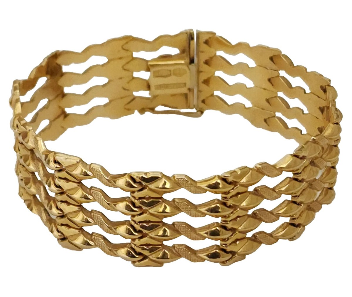 9K UK ITALIAN vintage ビンテージ ブレスbracelet MOD DEP Italy 18K (750) Yellow Gold Wide Bracelet | eBay