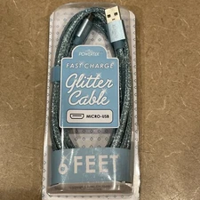 Stocking Stuffer Glitter Cable Fast Charge Micro USB Phone Charger Charging Cord
