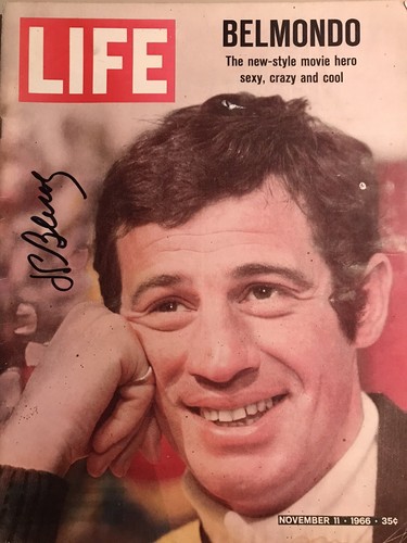 MOVIE LEGEND JEAN-PAUL BELMONDO SIGNED 1966 LIFE MAGAZINE THAT MAN FROM RIO