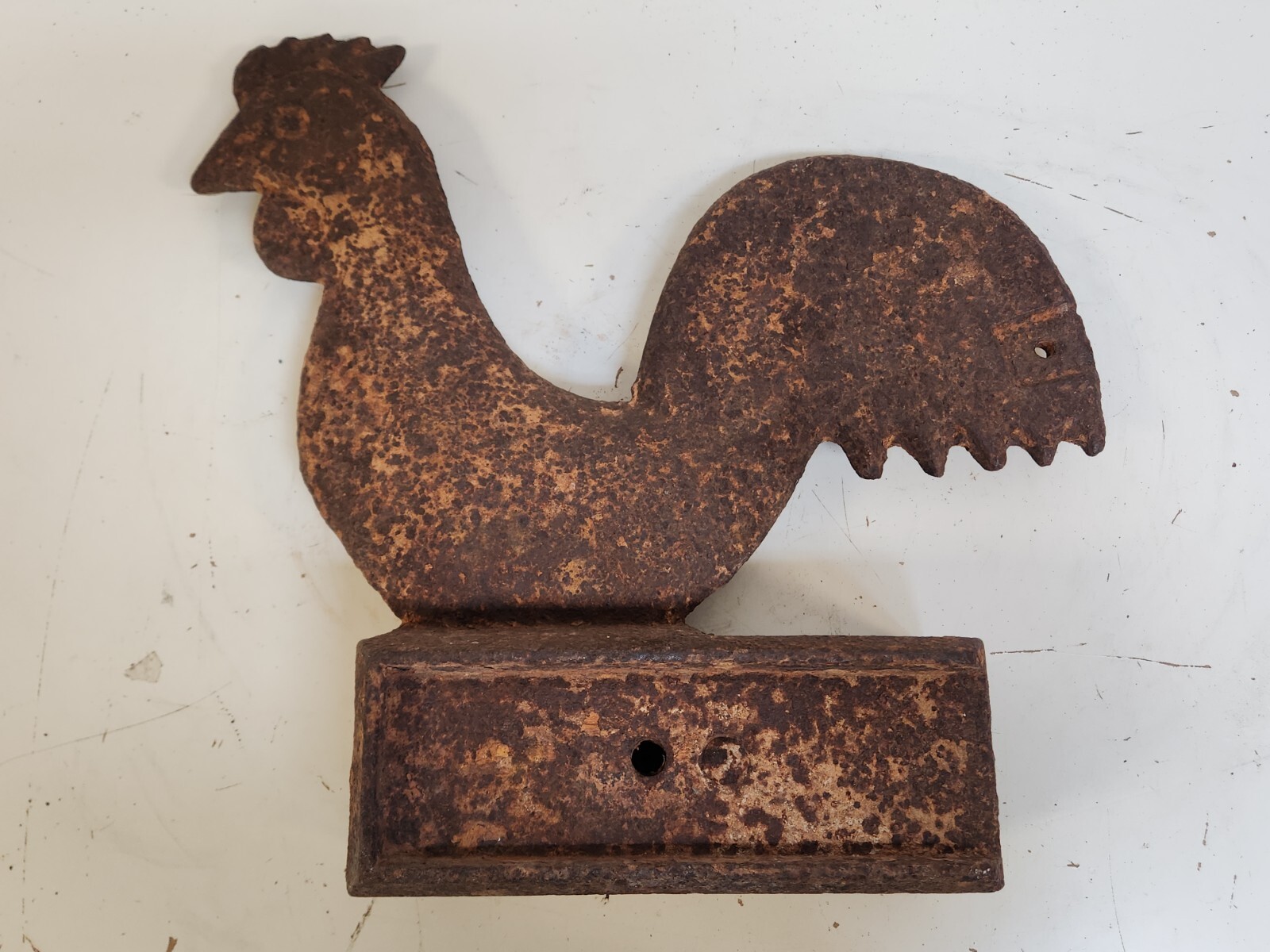 Antique Rare - Cast Iron Elgin Rooster Windmill Weight - 17 1/4