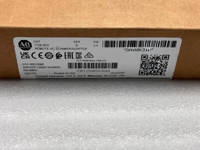 ---FACTORY SEALED--- 1756-RIO Allen-Bradley ControlLogix Remote I/O ...