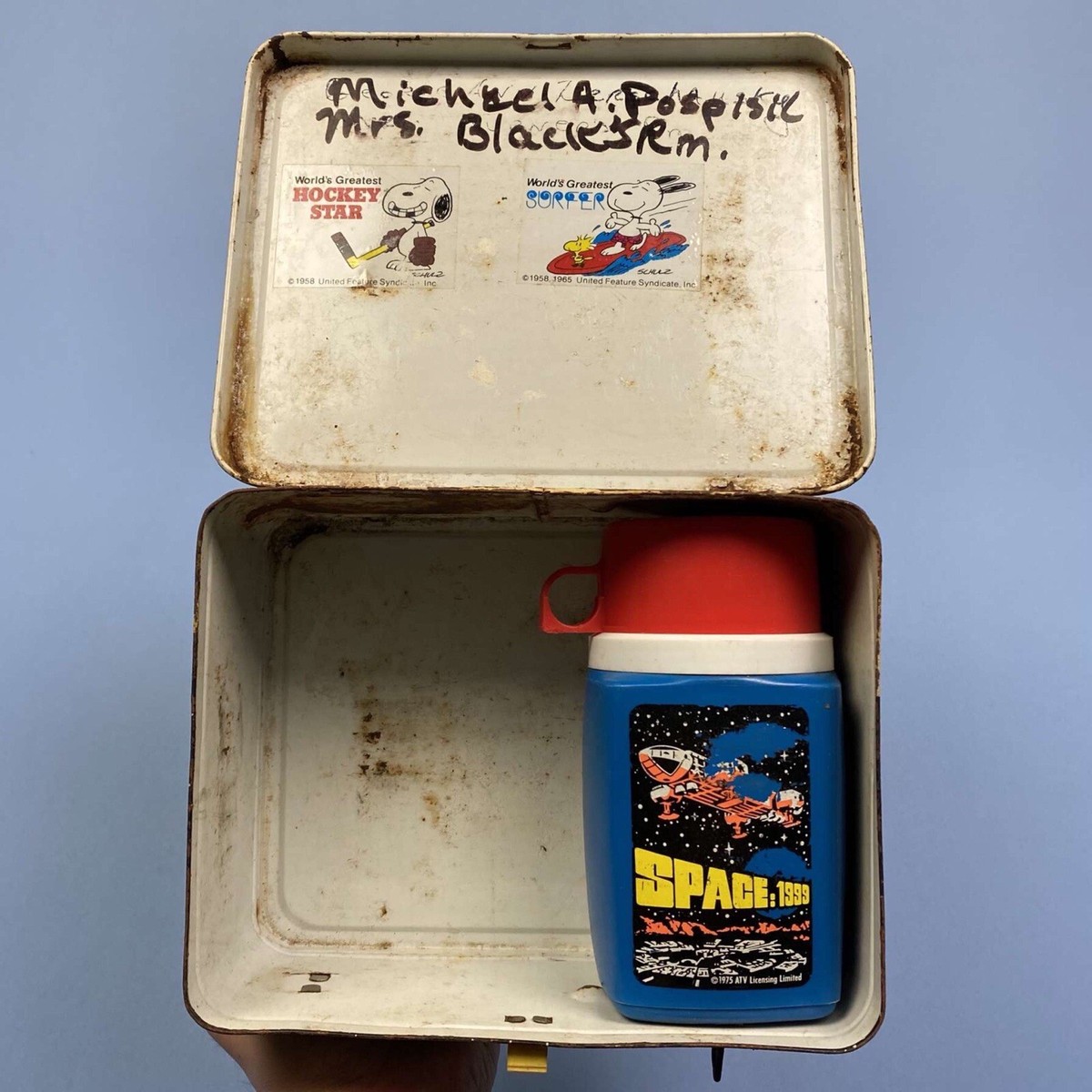 Vintage 1975 Space: 1999 Metal Lunch Box with Thermos 