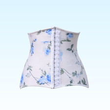 Floral Print Waist Cincher Corset Top Hook  Eye Front Closure Shaper Belt