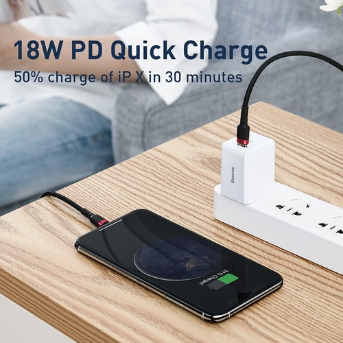Baseus PD USB Type C Fast Charging Cable Apple iPhone 12 11 Pro Max XR XS 7 8 - Picture 8 of 10