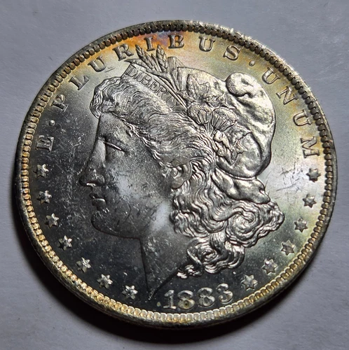1883-O MORGAN $1 Dollar 90% Silver Coin ~ Original BUnc w/Edge Toned Eye Appeal