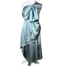 ELLIATT Vaudeville Dress Asymmetrical One Shoulder Bow Size XL Womens Blue NEW