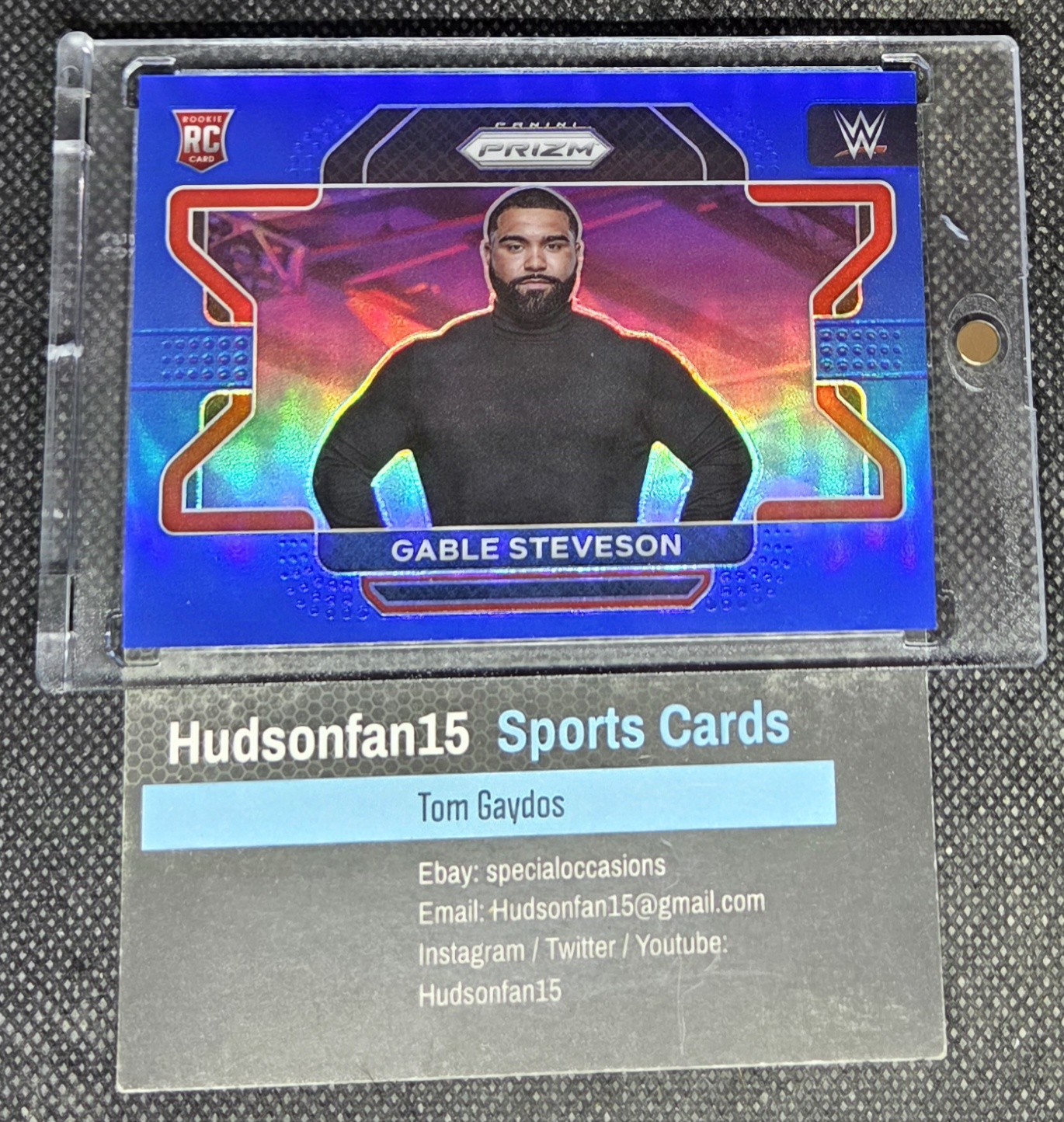 Gable Steveson 2022 Panini Prizm WWE Raw #23 Rookie Blue Prizm 127/199